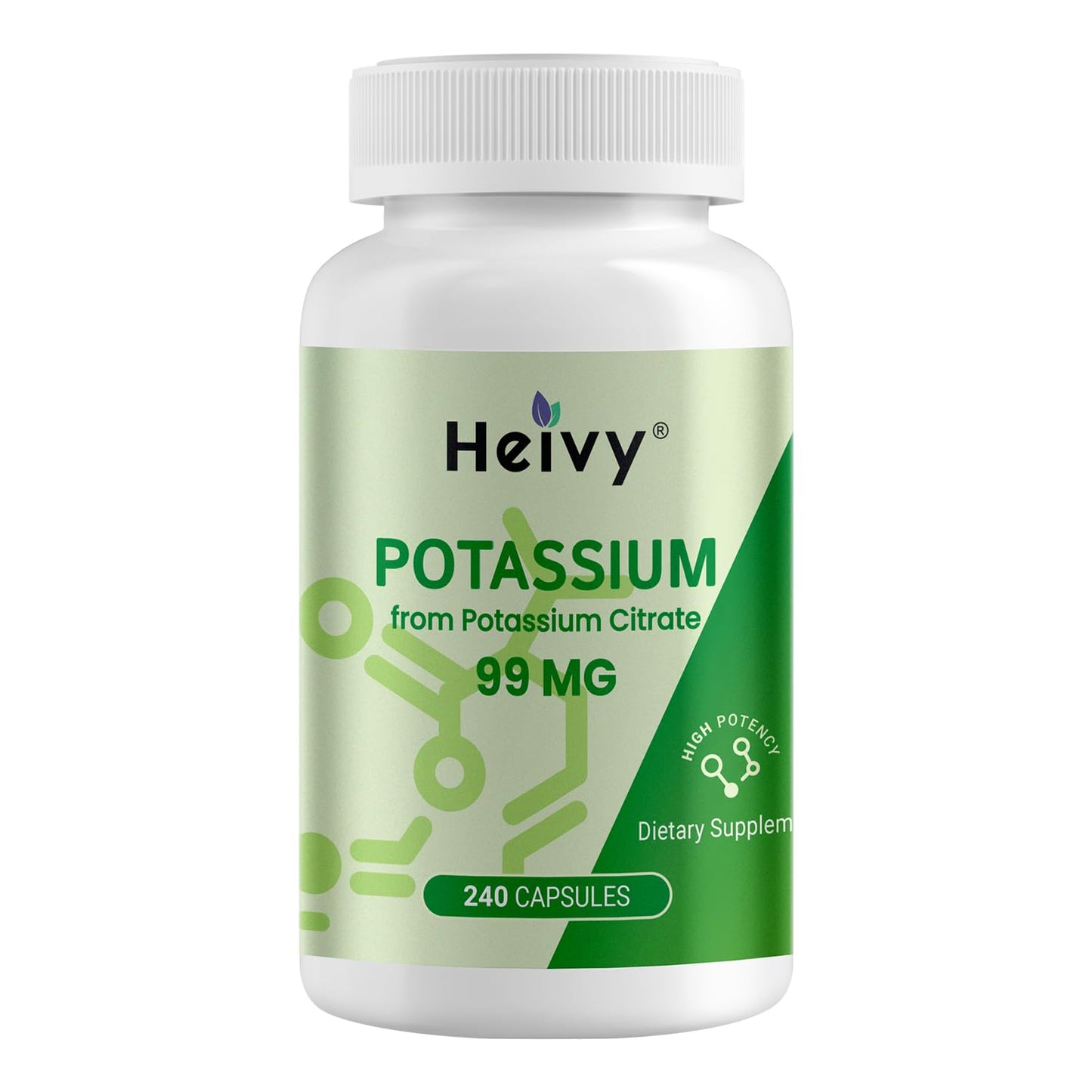 Heivy Potassium Citrate 99mg Capsules, 240 Count