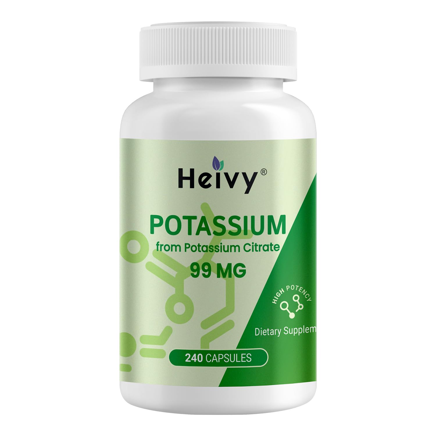 Heivy Potassium Citrate 99mg Capsules, 240 Count