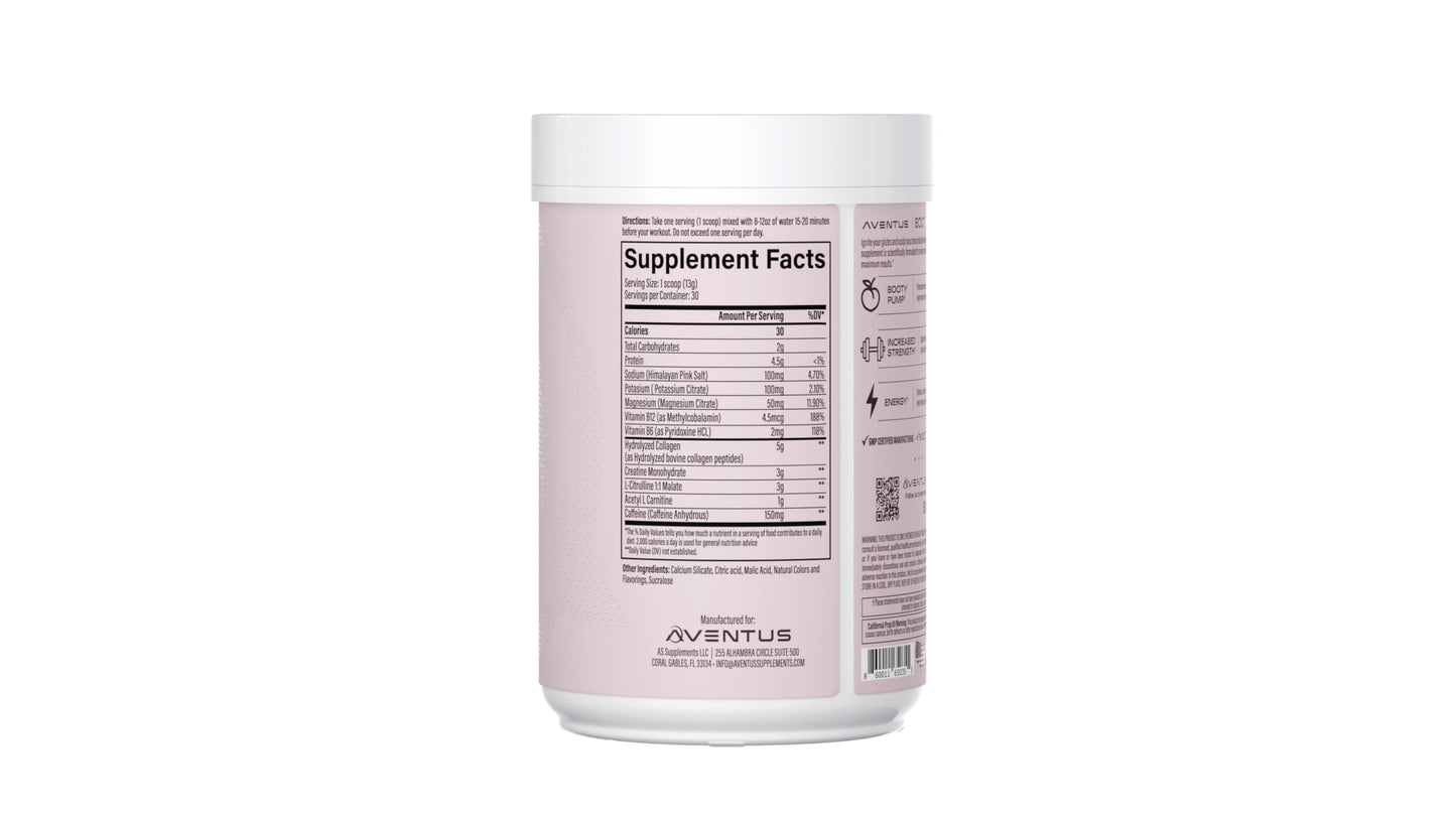 Aventus Booty Pump Pre-Workout Powder 13.75 oz