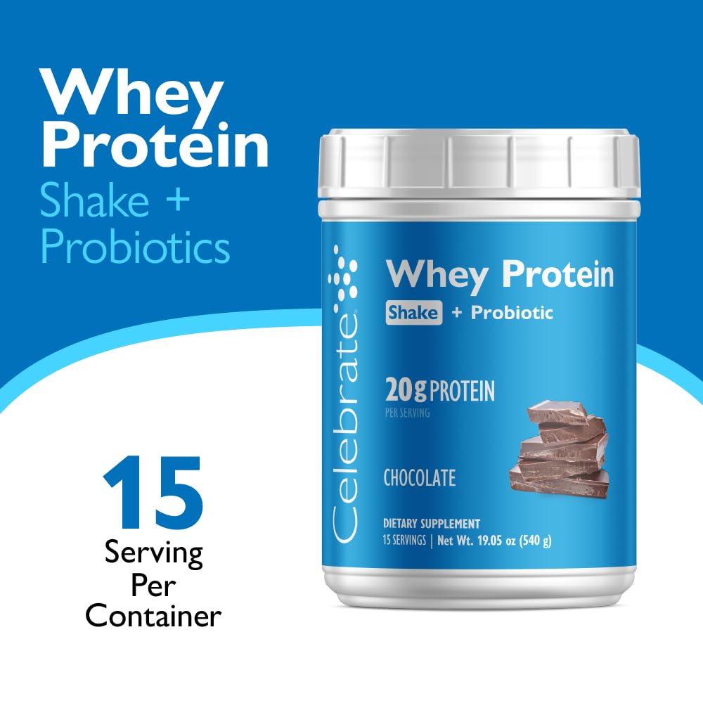 Celebrate Bariatric Supplements Rebuild Protein Powder with Probiotics & Prebiotics - 20g Whey Isolate Protein, High Fiber, for Post Bariatric Surgery Patients - Chocolate, 15 Servings