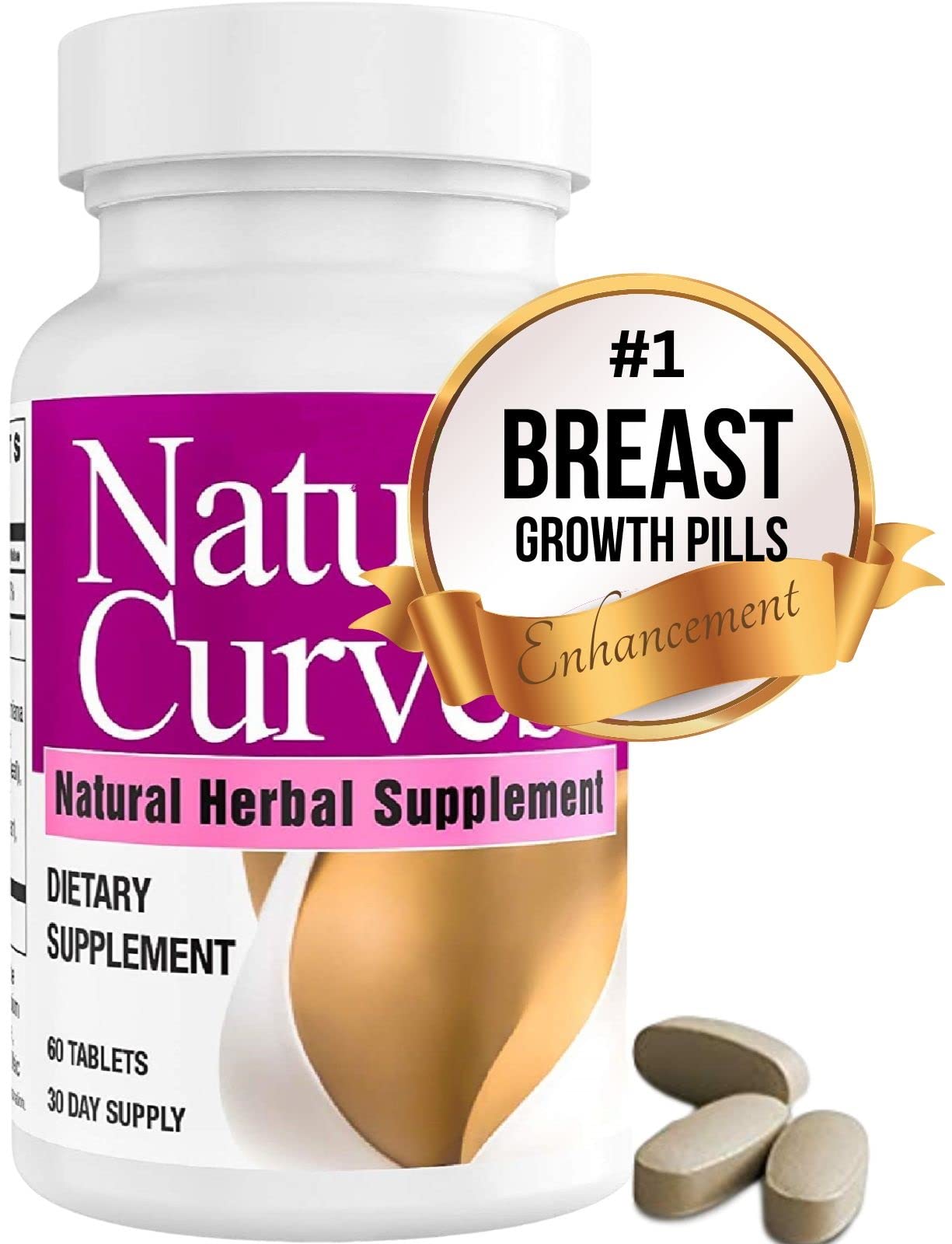 Natural Curves Natural Breast Enhancement Pills with Saw Palmetto Tablet 120 Count