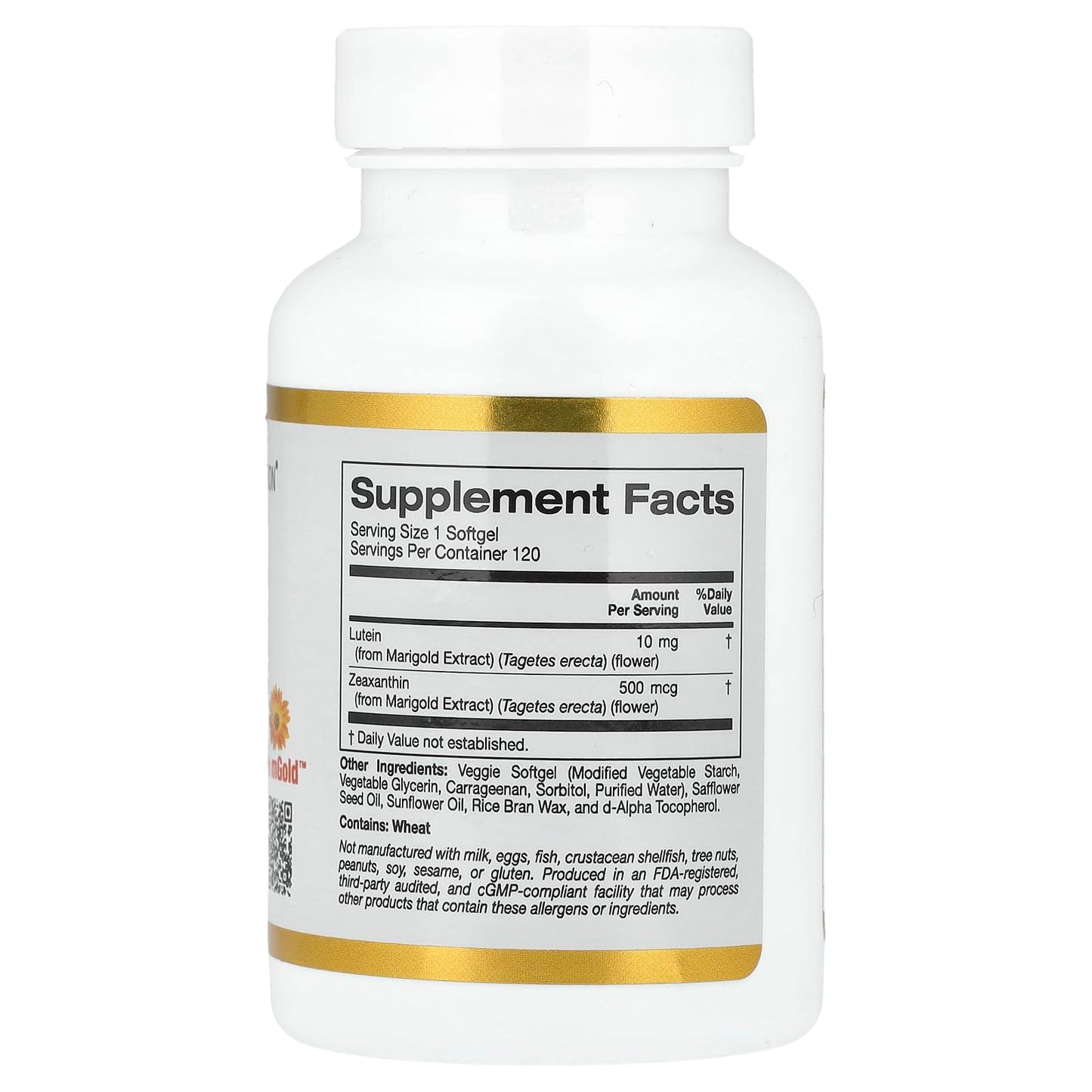 California Gold Nutrition Lutein with Zeaxanthin from Marigold Extract, 10 mg, 120 Veggie Softgels
