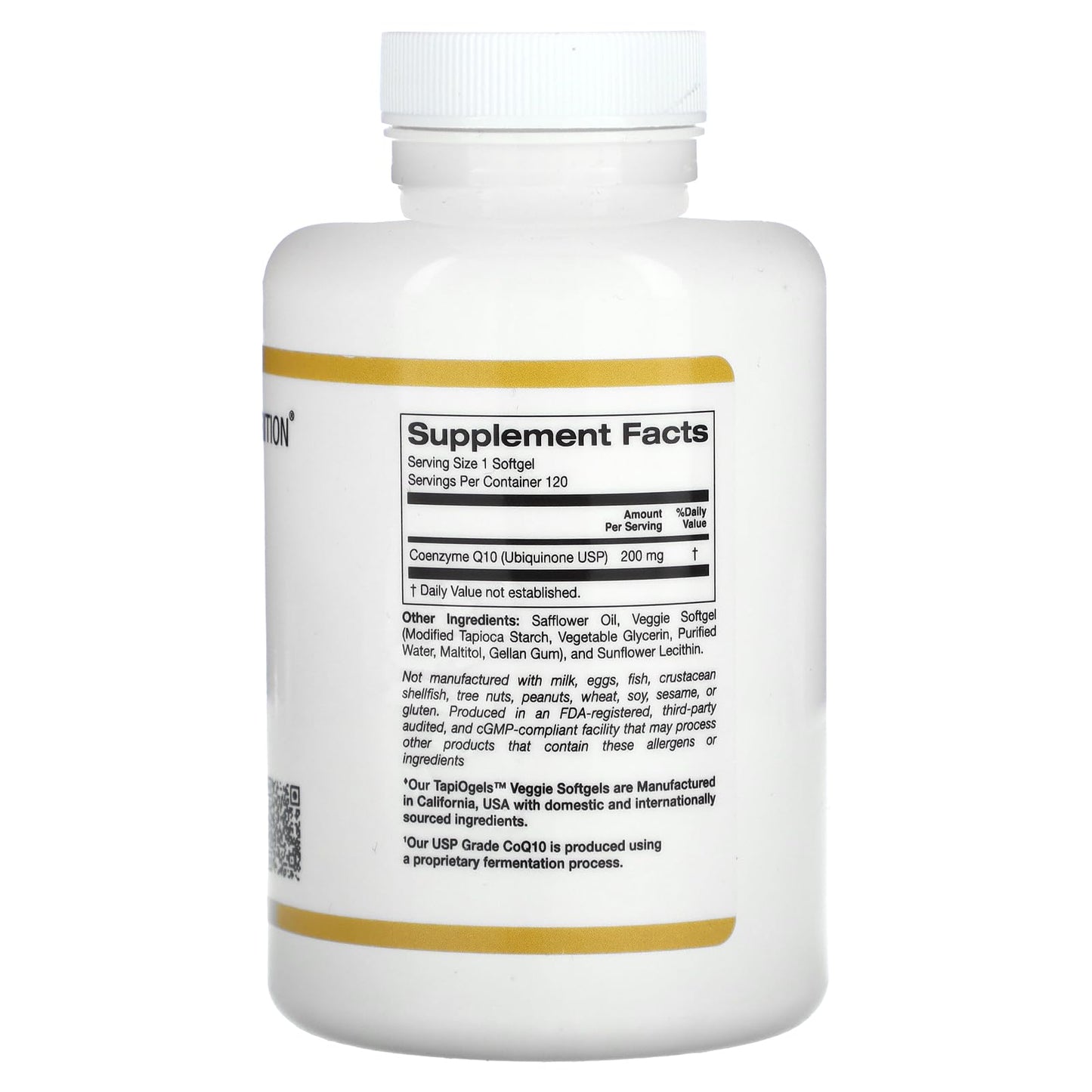 California Gold Nutrition CoQ10 200 mg Softgels, 120 Veggie Softgels