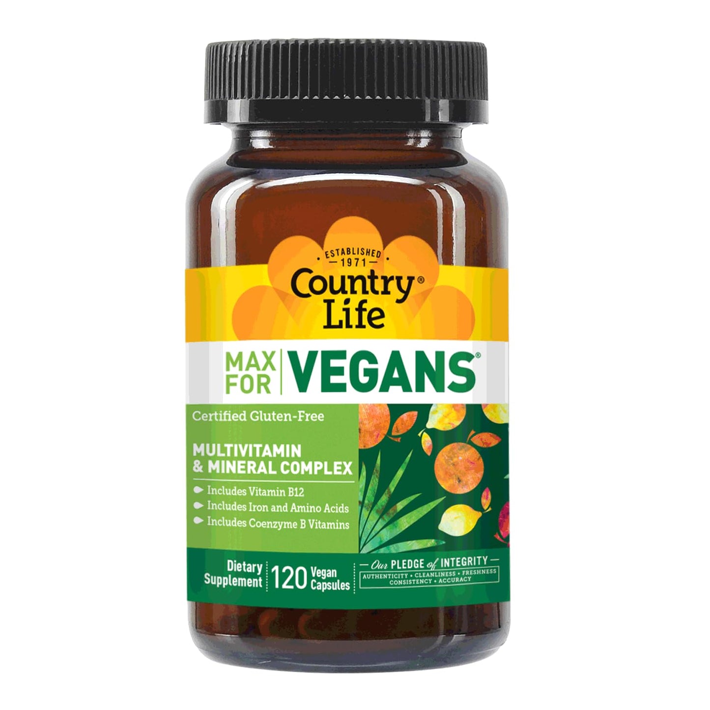Country Life Max for Vegans Multivitamin Capsules 120 Capsules