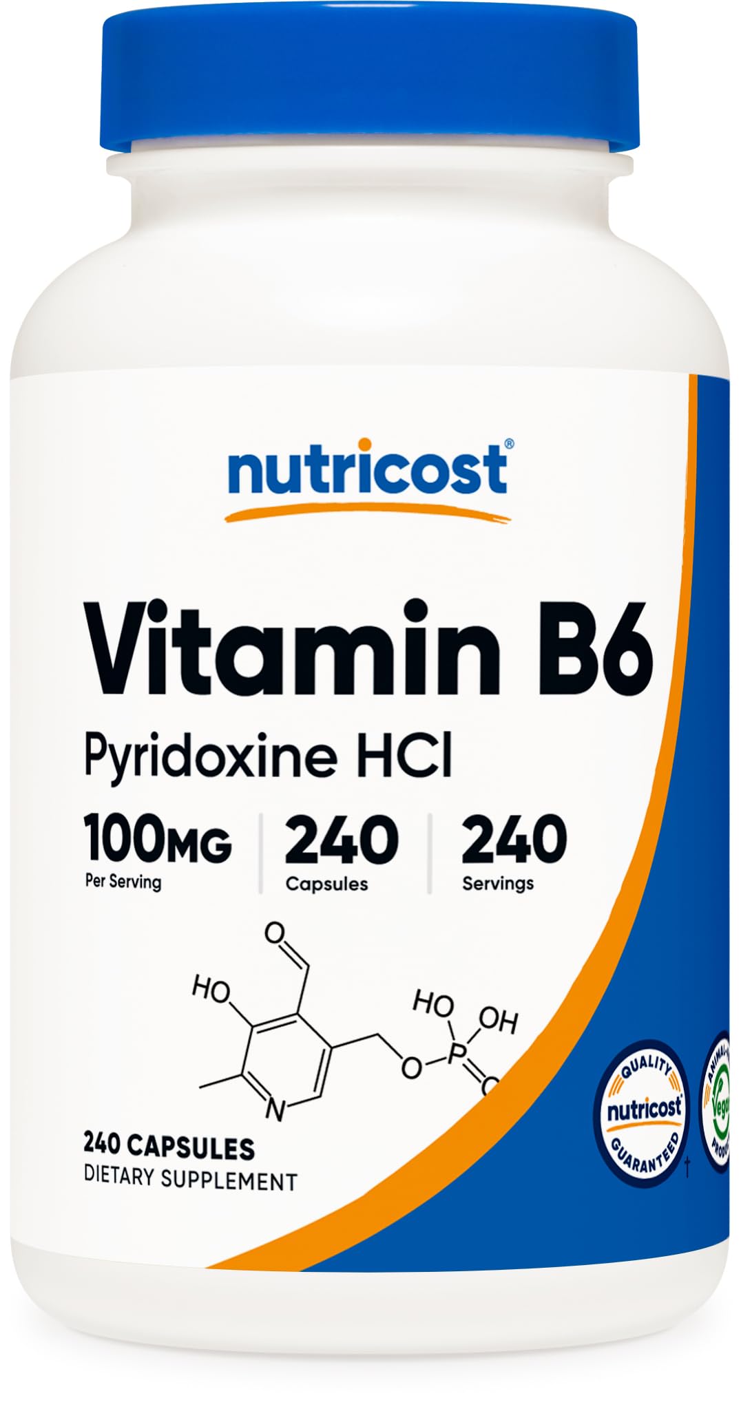 Nutricost Vitamin B6 (Pyridoxine HCl) 100mg Capsules, 480 Count