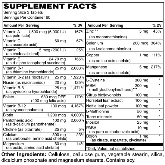 BariatricPal Hair, Skin & Nails Formula Tablets 180 Count