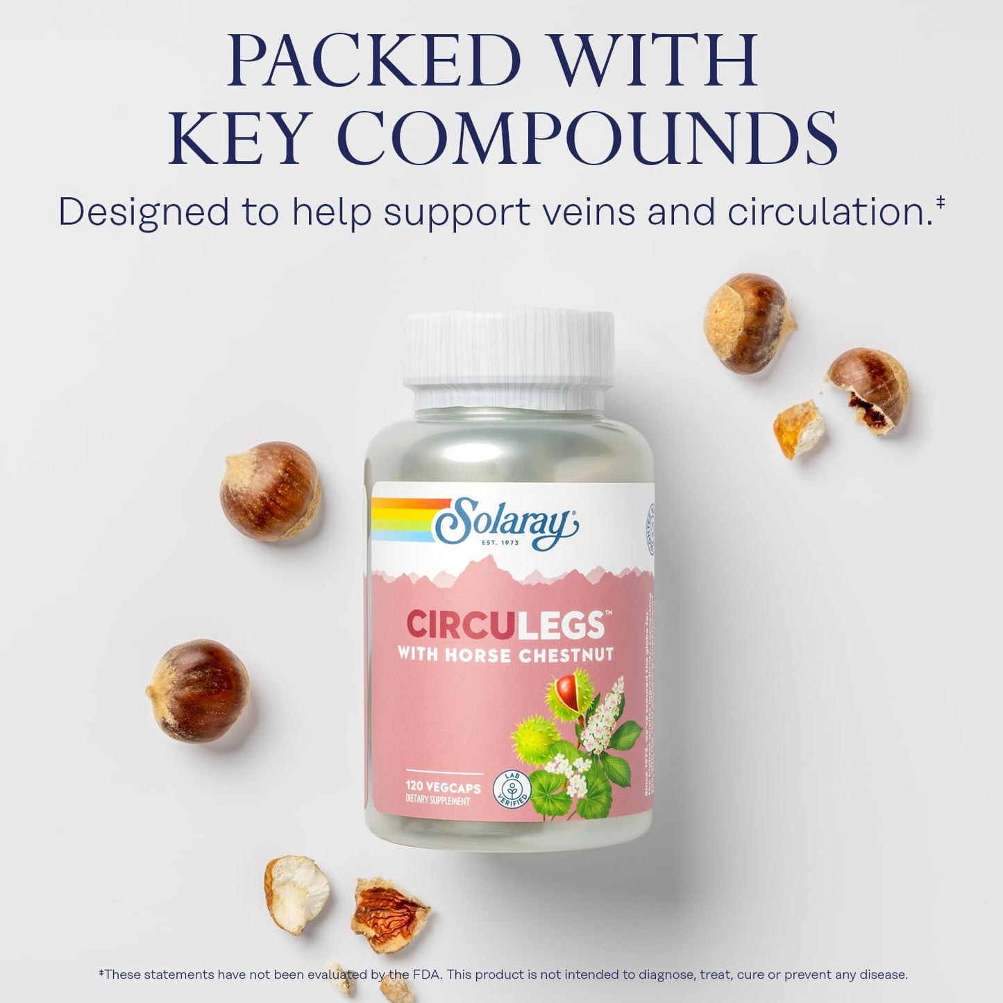 Solaray Circulegs Herbal Capsules, 120 Count
