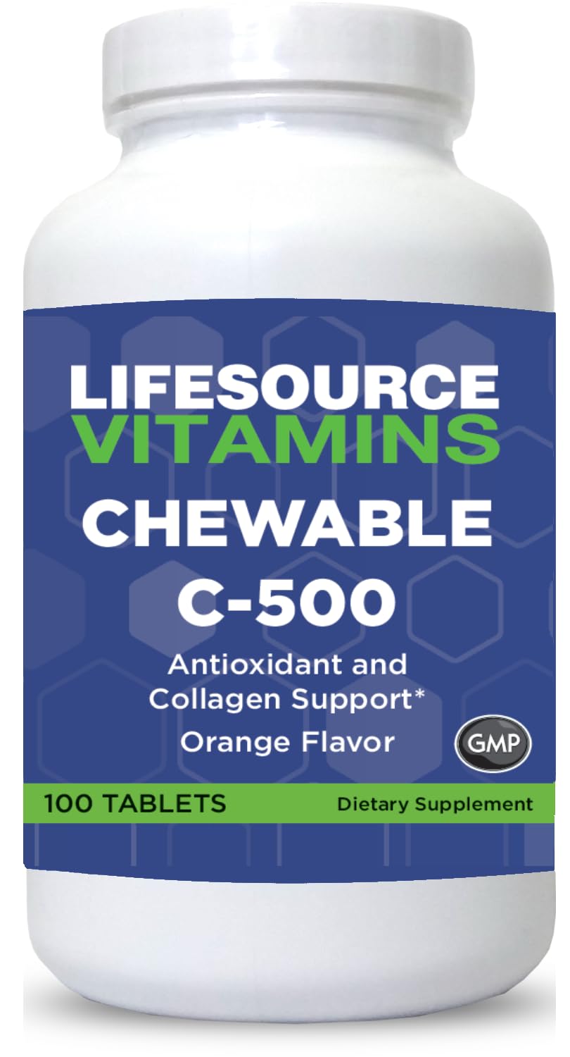 LifeSource Vitamins Vitamin C 500 mg Chewable Tablets, 100 Count