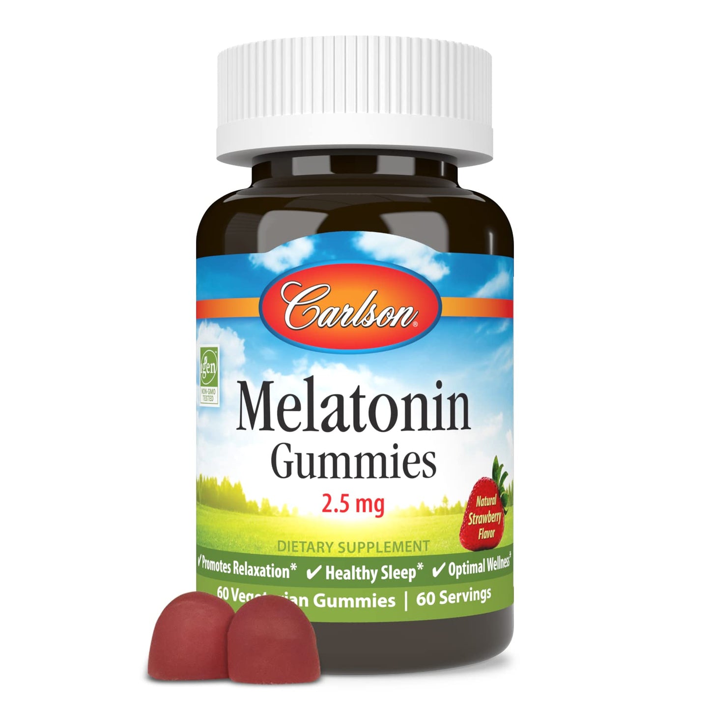 Carlson Melatonin Gummies Chewable 2.5 mg 60 Count