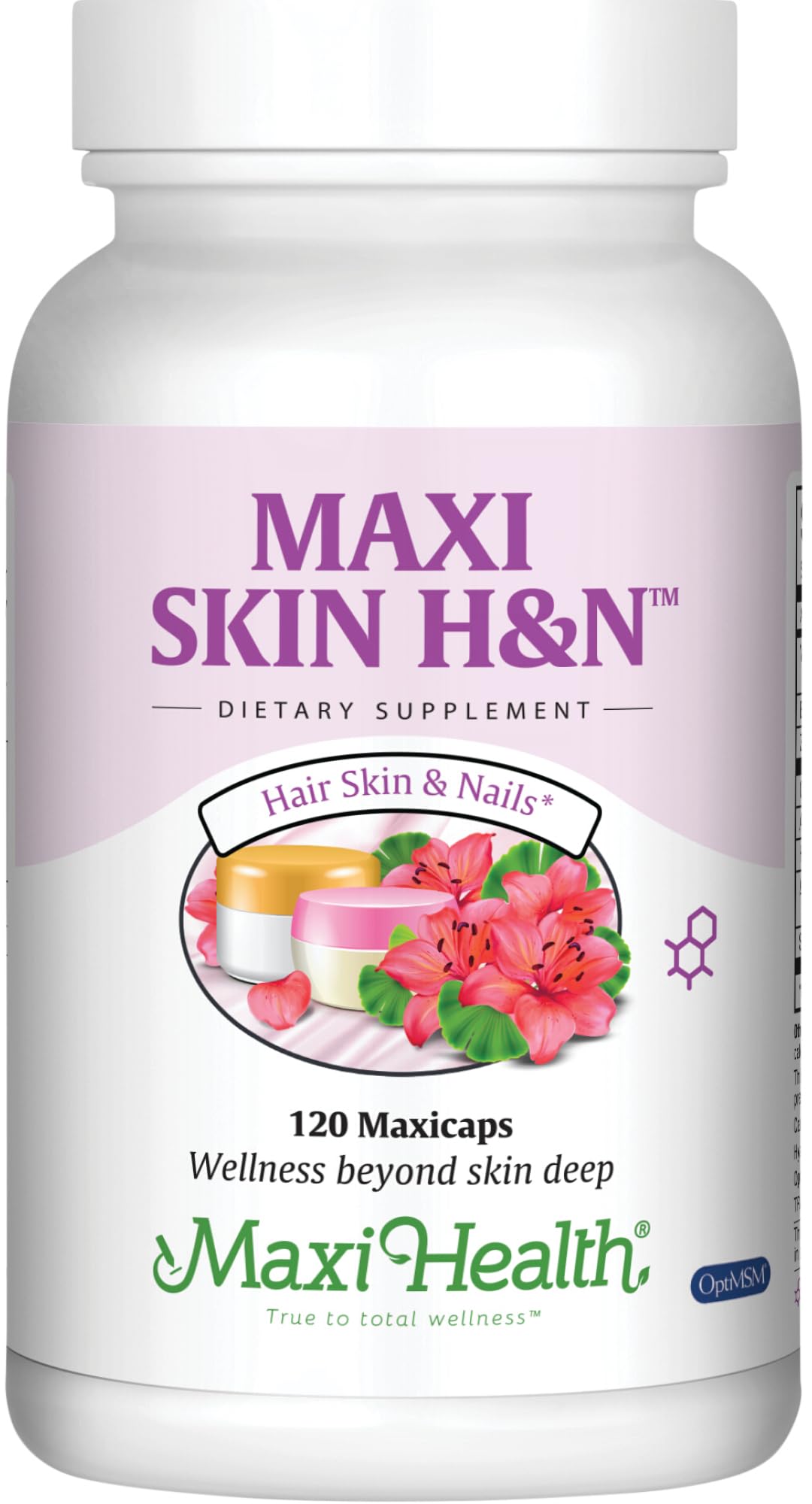 Maxi Health Hair Skin and Nails Vitamins for Women and Men with Hyaluronic Acid, Biotin, Vitamin A, Probiotics Capsules 60