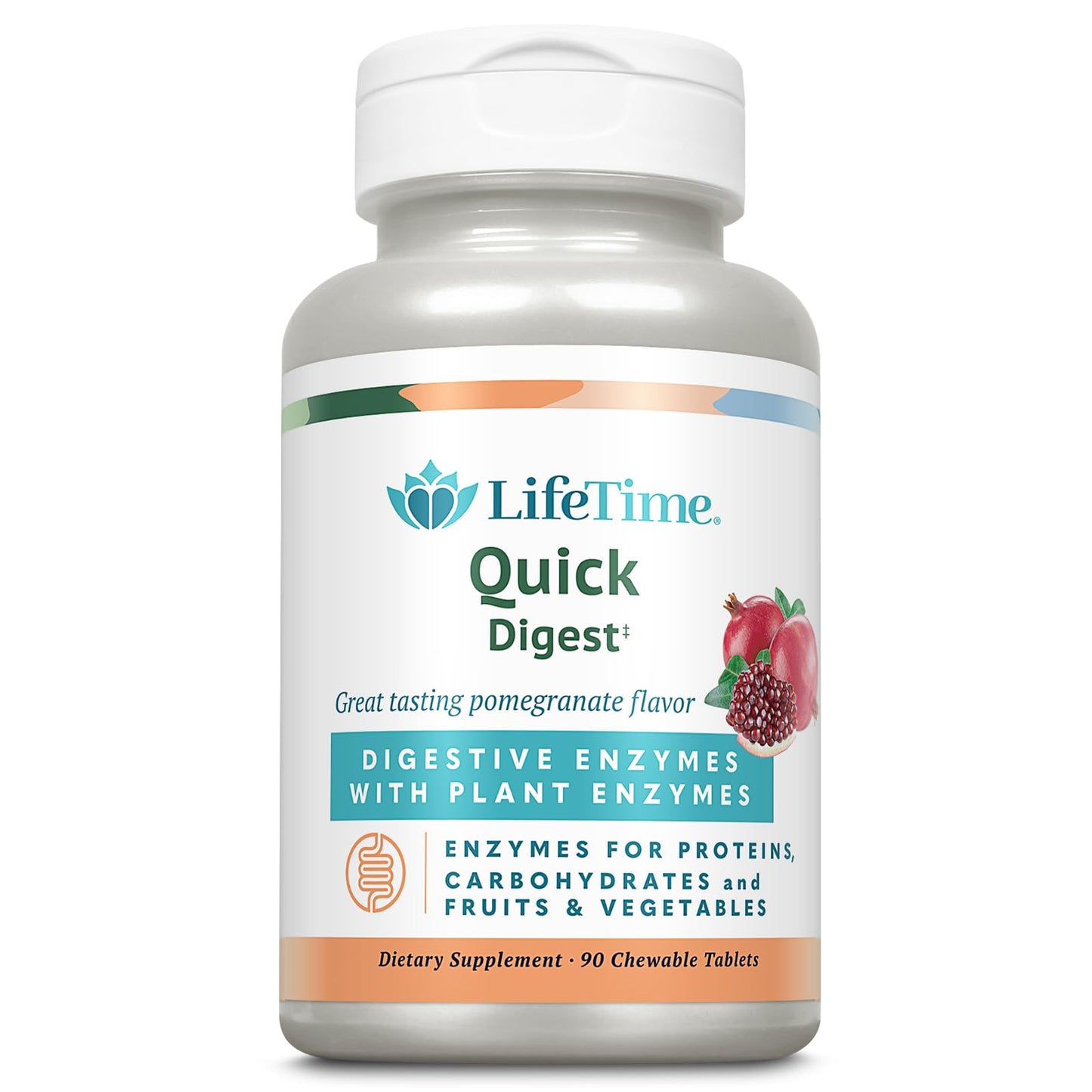 LIFETIME Quick Digest Digestive Enzymes Chewable 90 Count