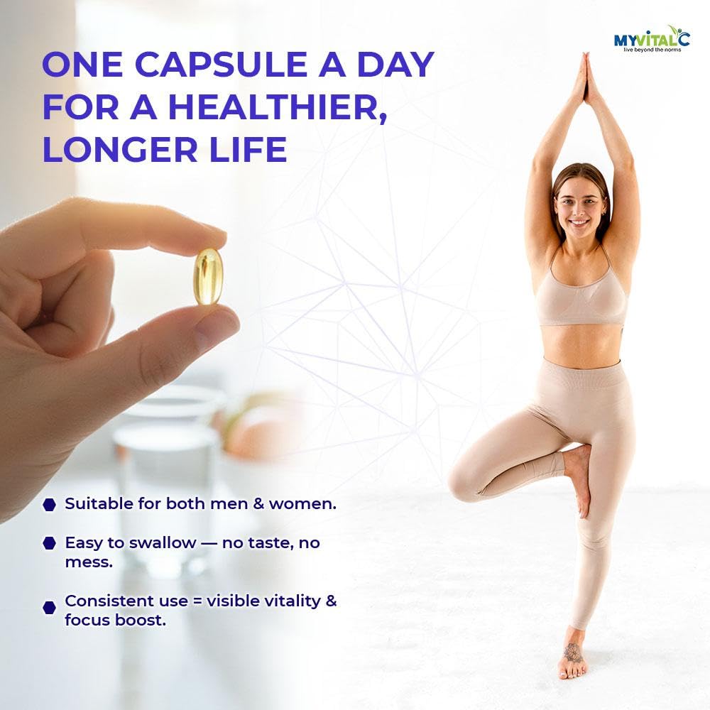 MyVitalC Pure ESS60 Extra Virgin Olive Oil Softgel Capsules, 180 Softgels