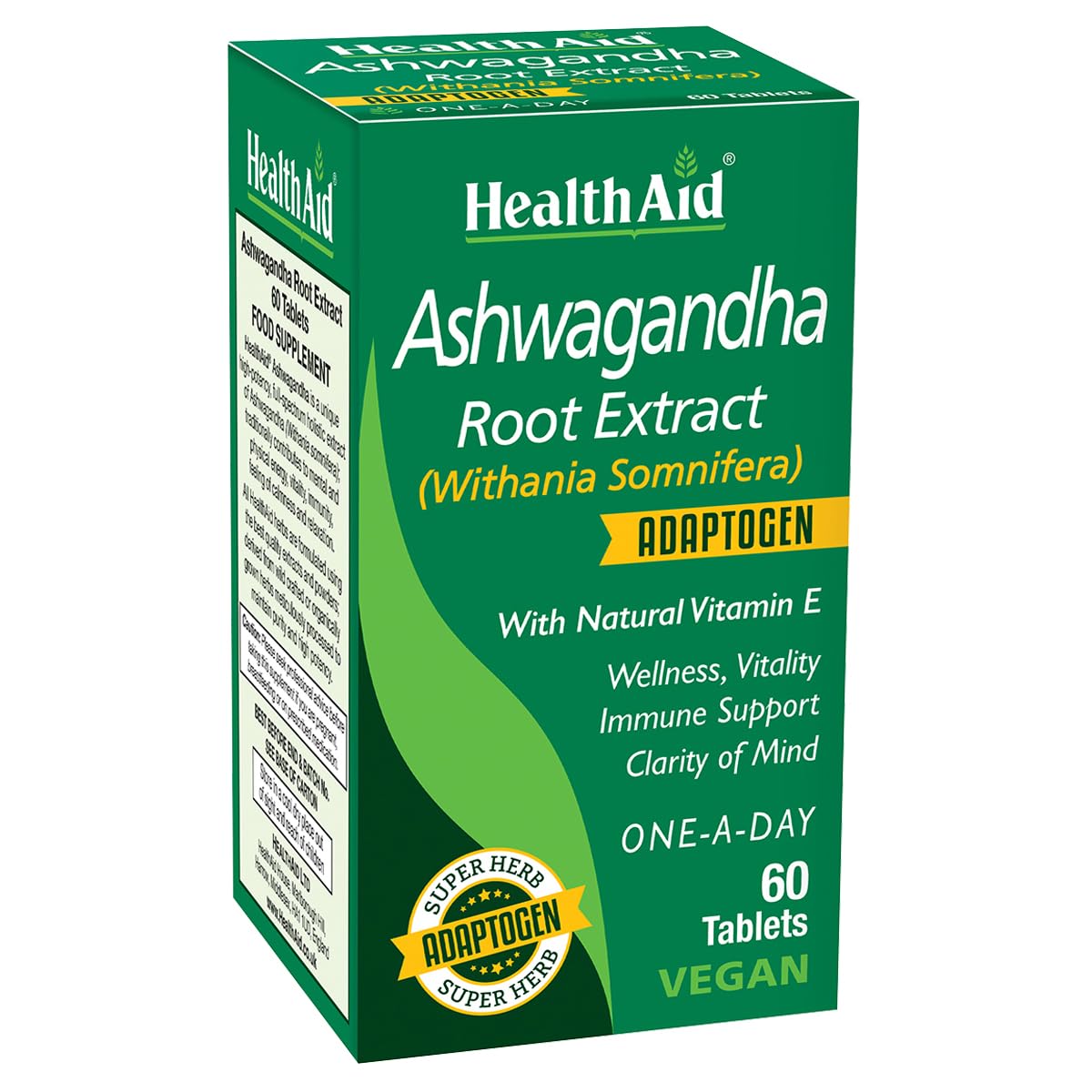 HealthAid Ashwagandha 350 mg Tablets, 60 Count