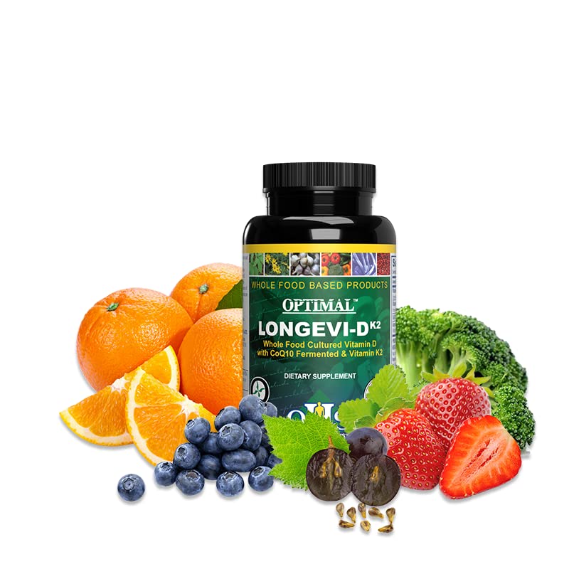 Optimal Health Systems Longevi-D K2 Longevity and Cognitive Support Formula Capsules 120