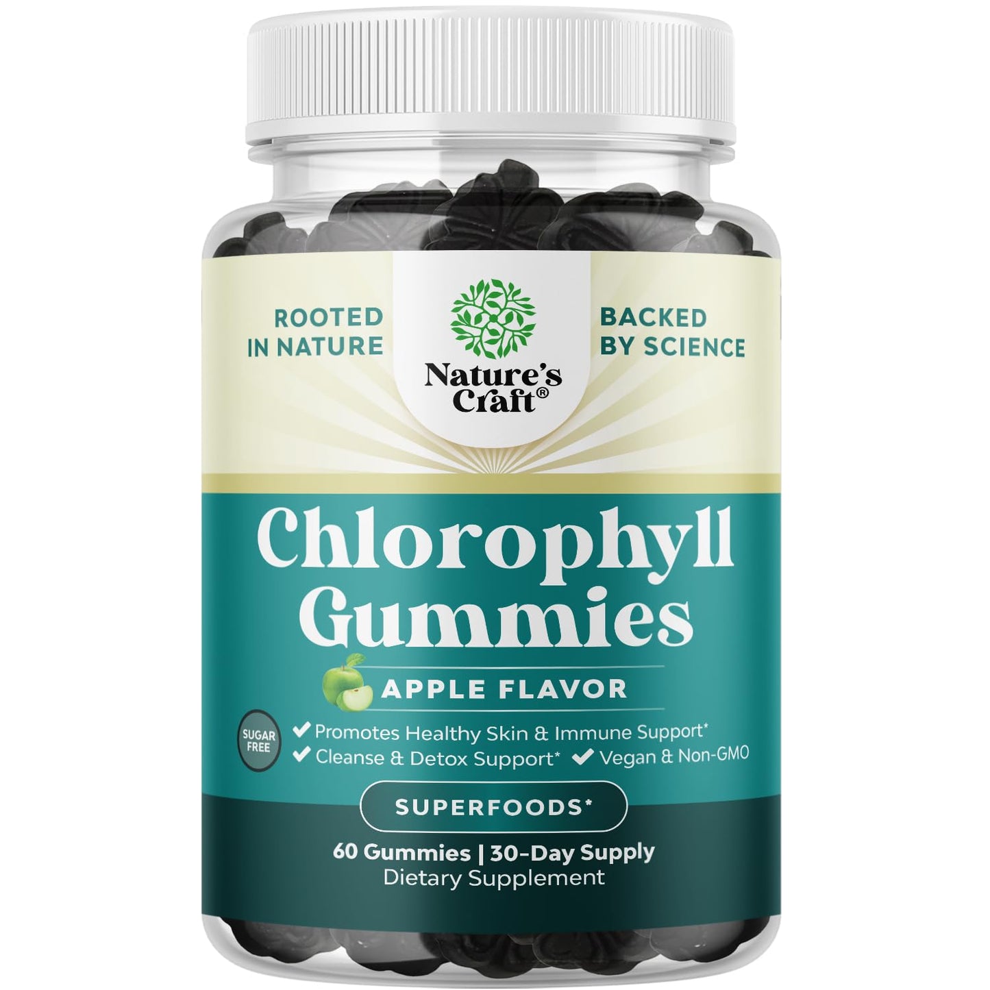 Natures Craft Chlorophyll Gummies for Cleanse & Detox Support 60 Count