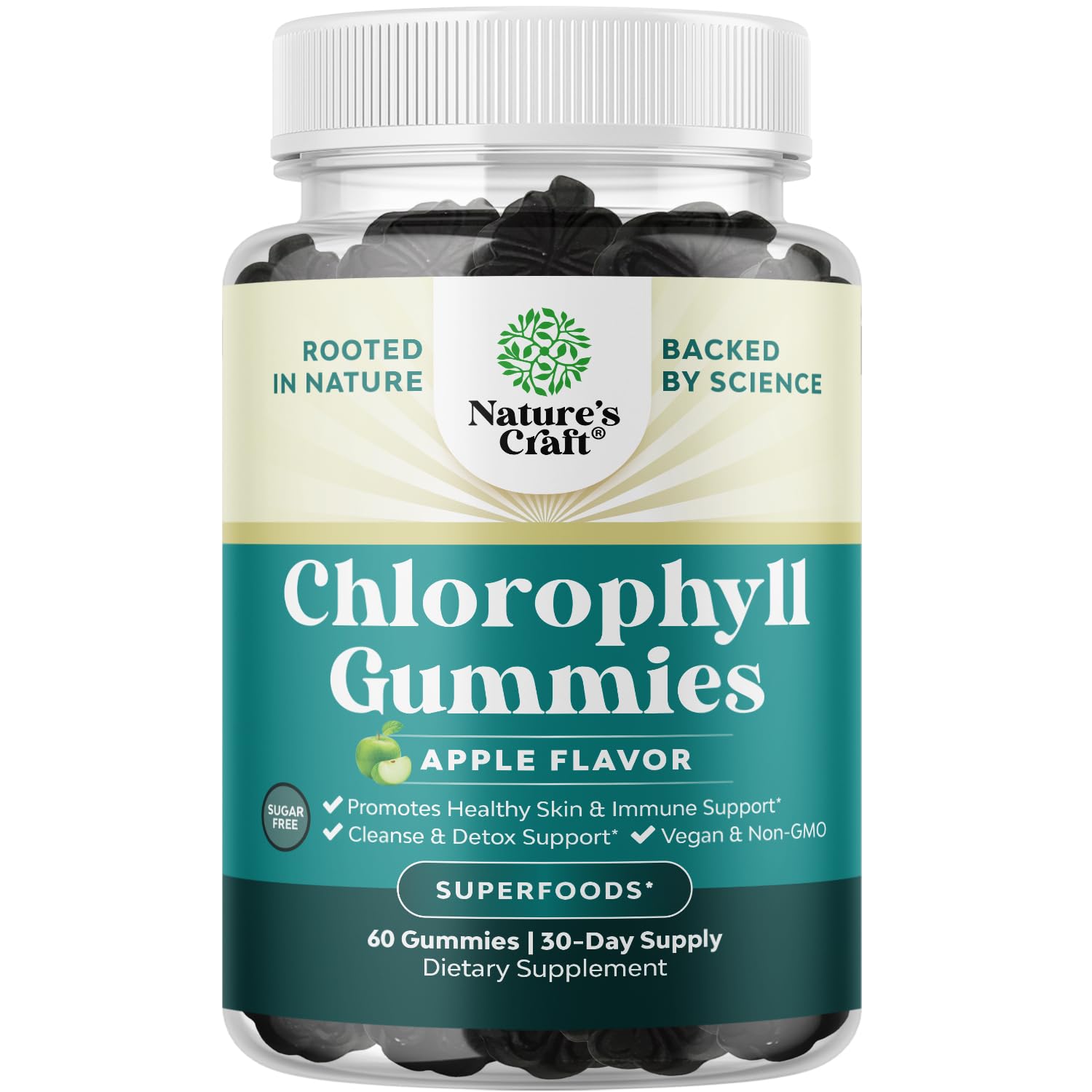 Natures Craft Chlorophyll Gummies for Cleanse & Detox Support 60 Count
