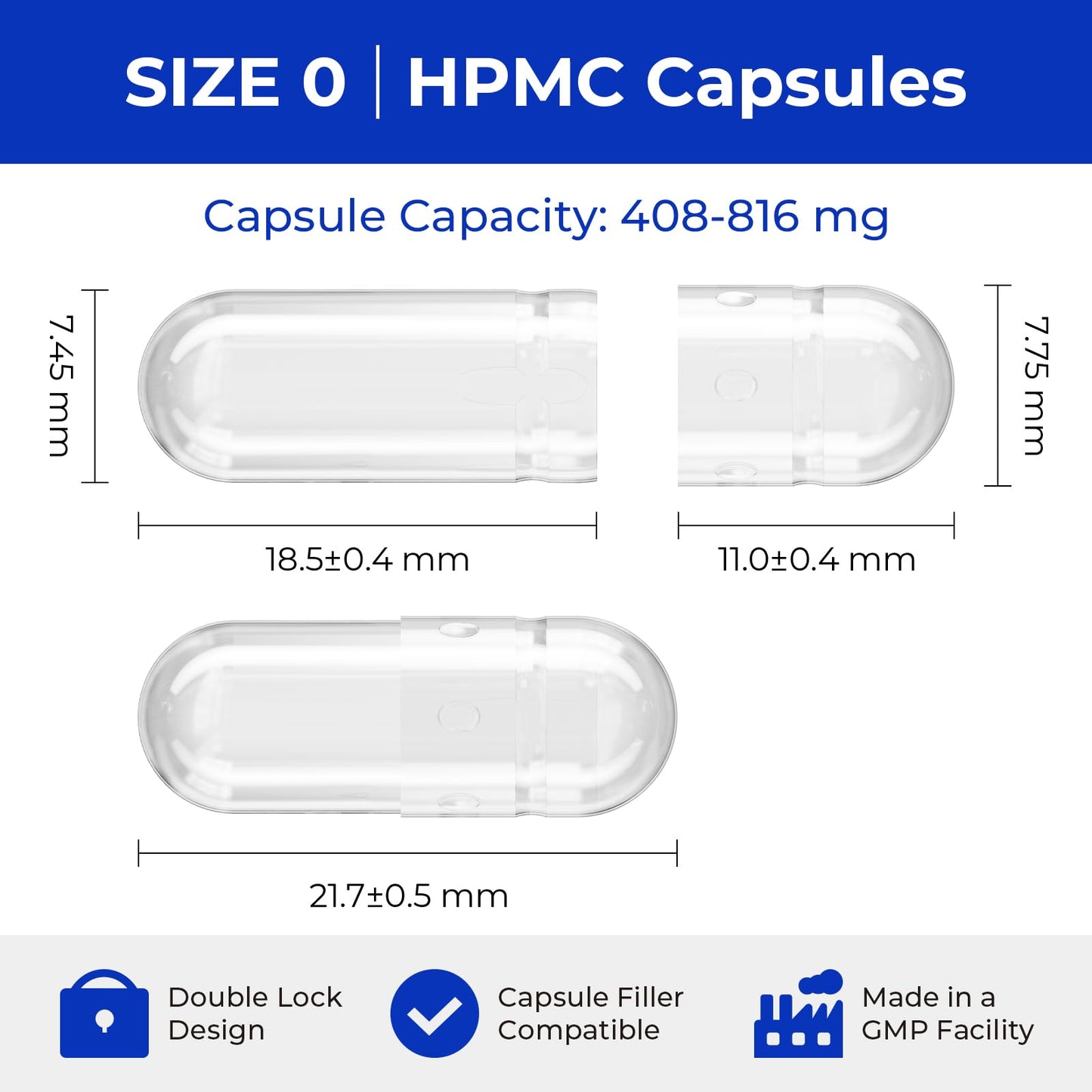 ATLEMISME Empty Vegan Capsules 100 Count