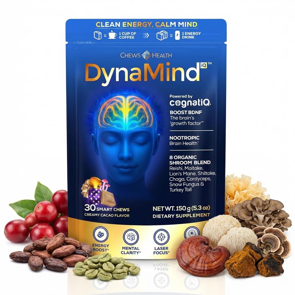 CHEWSHEALTH DynaMind iQ Brain Supplement for Memory and Focus Chewable 30 Count