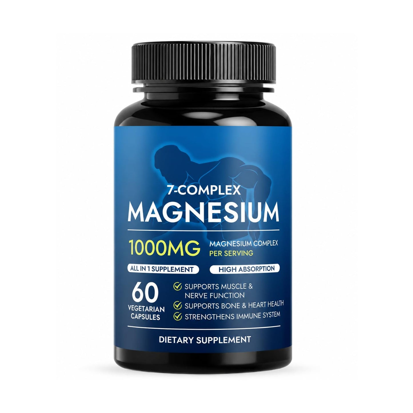Optikind Magnesio 7 Complejo – Muscle & Energy Support Supplement Capsule, 60 Count