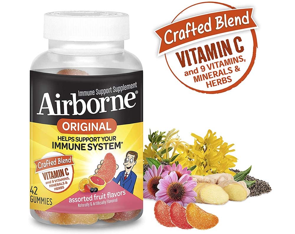 Airborne Assorted Fruit Flavored Gummies, 84 Gummies