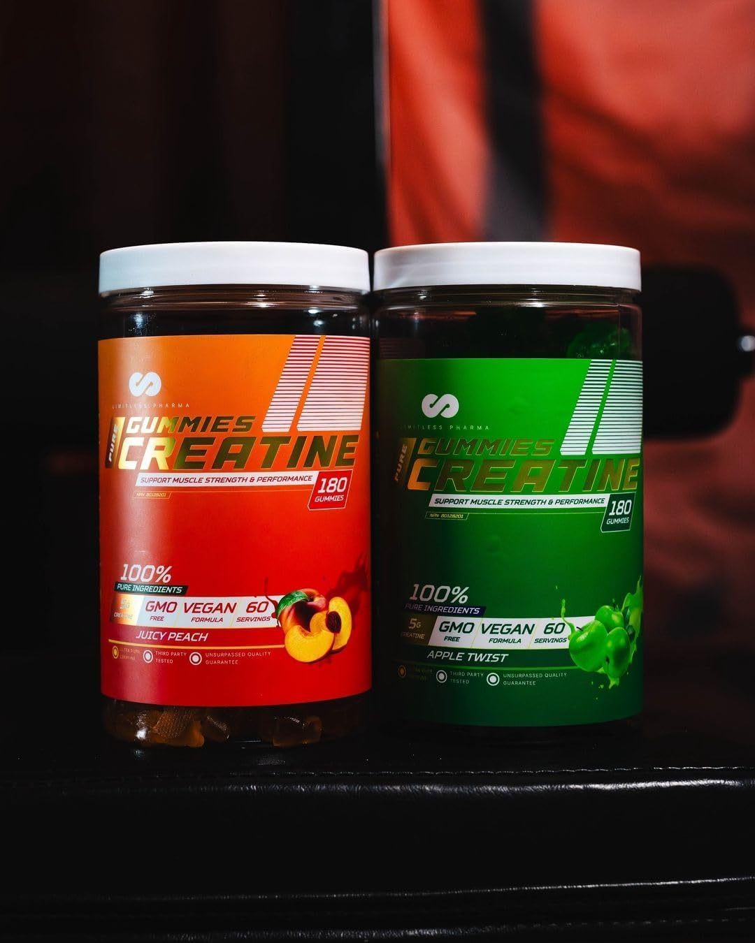 Limitless Pharma Pure Creatine Gummy Candy, 5g Creatine Monohydrate, 180 Gummies