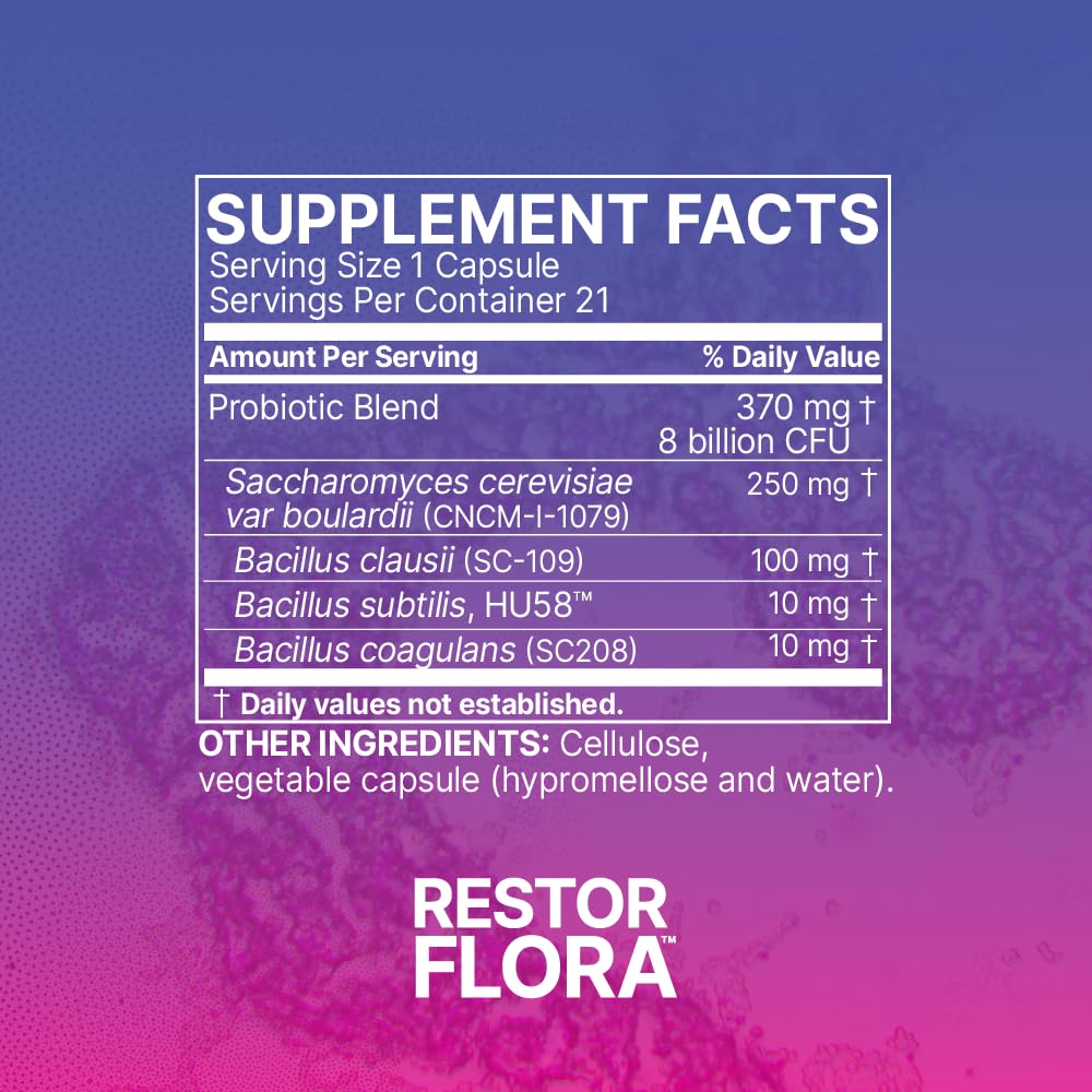 Microbiome Labs RestorFlora Probiotic Capsule, 21 Count