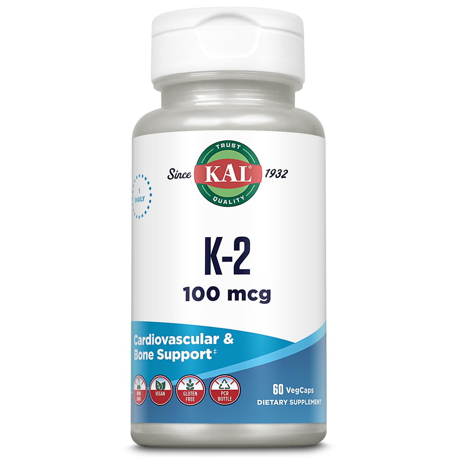 KAL Vitamin K2 MK-7 Veg Caps 60