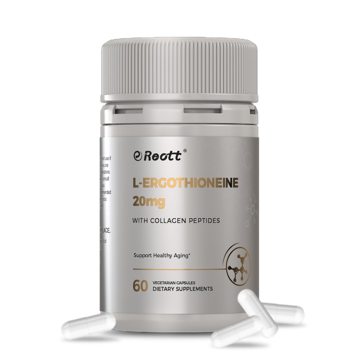 REOTT L-Ergothioneine with Collagen Peptides Capsules, 60 Count