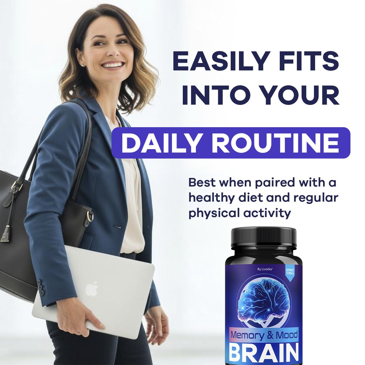 LIVORKA Memory Mood and Brain Capsules, 300 Capsules