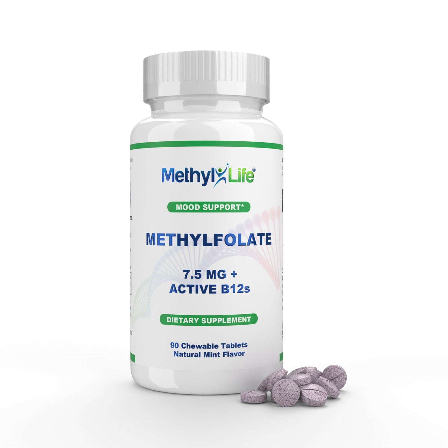 Methyl-Life Pure L-Methylfolate 7.5mg + Vitamin B12 Tablet, 90 Count