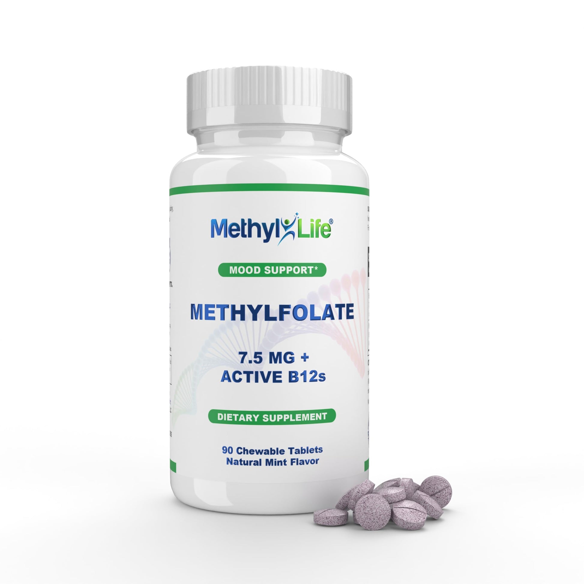 Methyl-Life Pure L-Methylfolate 7.5mg + Vitamin B12 Tablet, 90 Count
