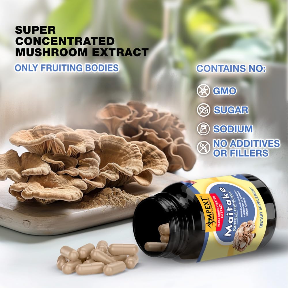 AMPEXT Maitake Mushroom Extract Capsule, 90 Count