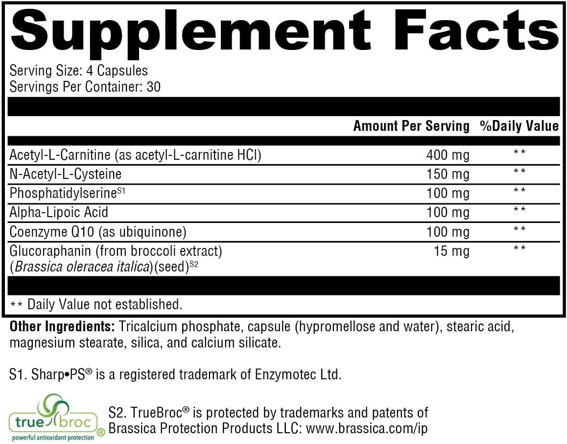 XYMOGEN NeuroActives BrainSustain Brain Health Support with Phosphatidylserine & CoQ10 Capsules, 120 Count
