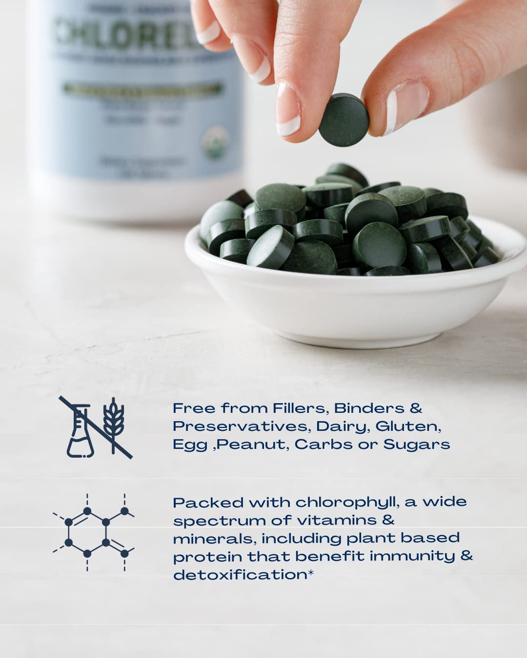 BioOptimal Organic Chlorella 120 Tablets