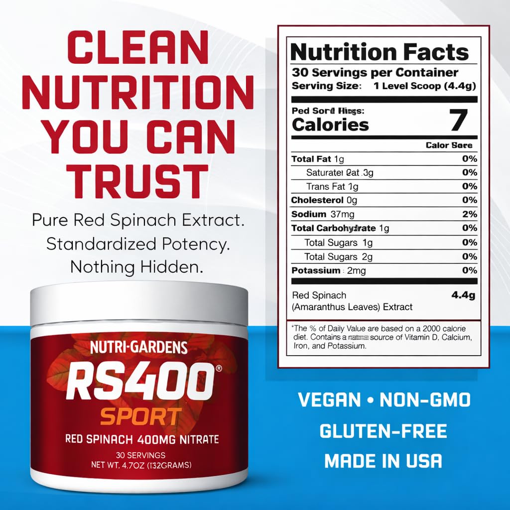 Nutrigardens RS400 Red Spinach Extract Powder 30 Servings, 4.7 oz