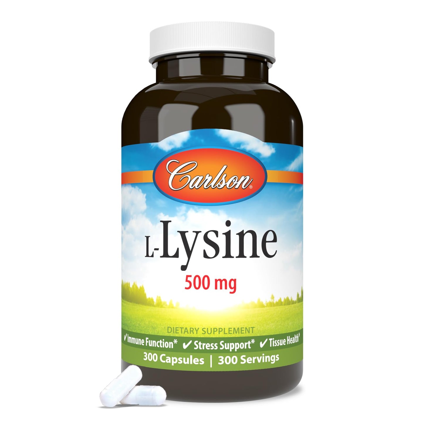 Carlson L-Lysine 500 mg Capsules, 300 Capsules