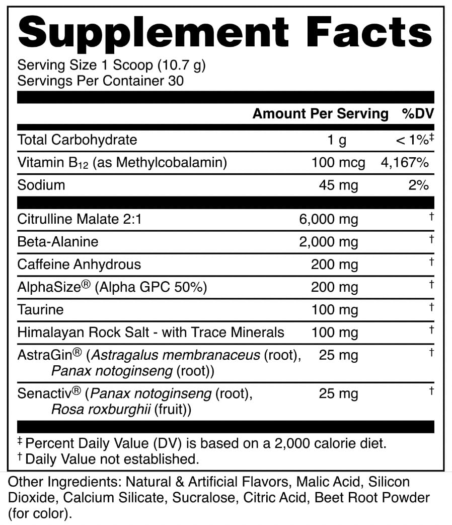Bucked Up Pre Workout South Beach Powder, 12.5 oz