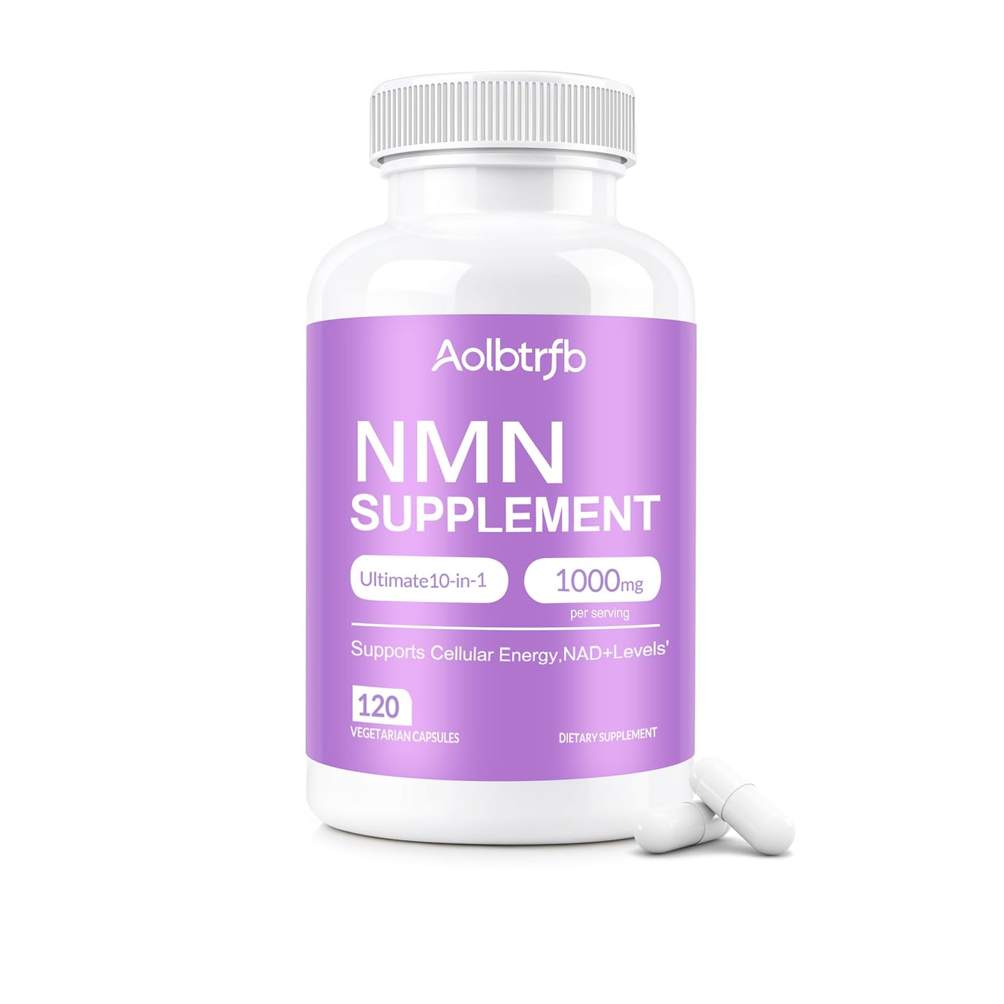 Aolbtrfb NMN Supplement 10-in-1 with Nicotinamide Mononucleotide, Resveratrol, TMG & Quercetin & Glutathione Softgel 120