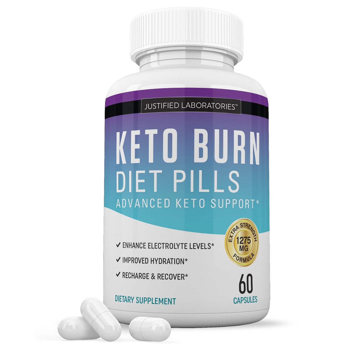 Justified Laboratories Keto Burn Diet Pills 1275MG 60 Capsules