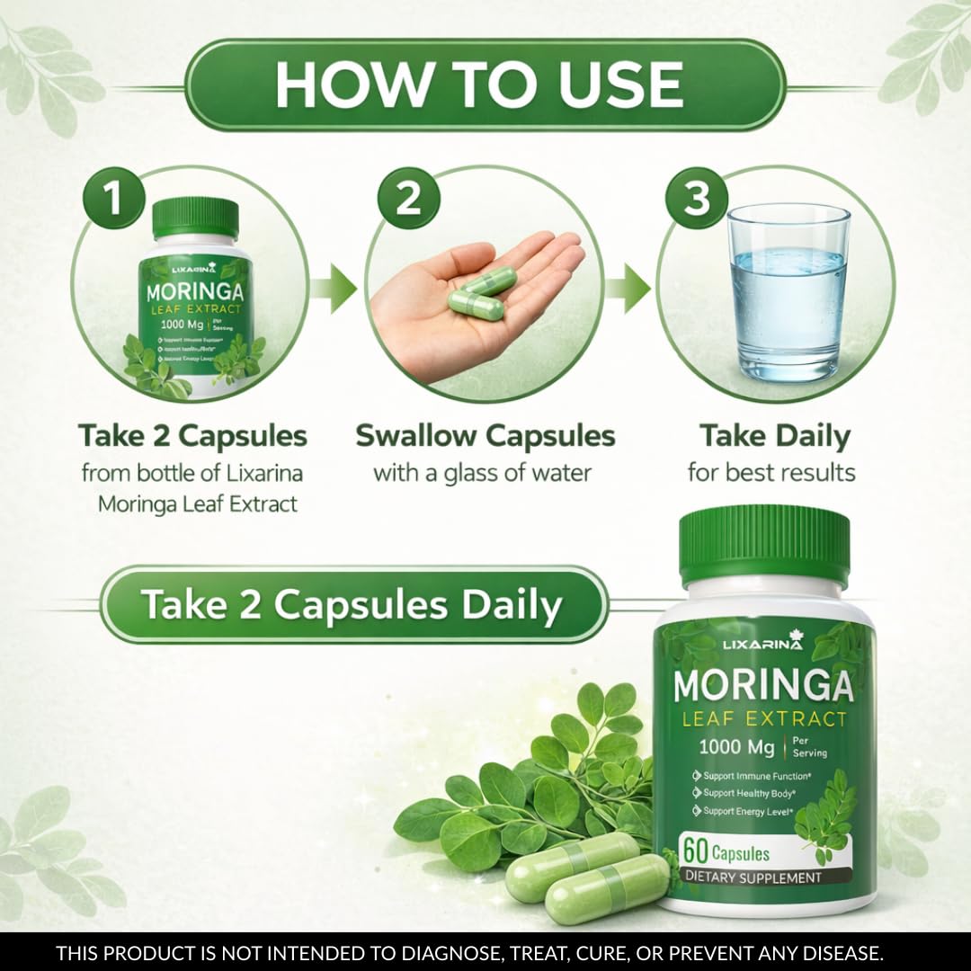 LIXARINA Moringa Capsules 180 Count