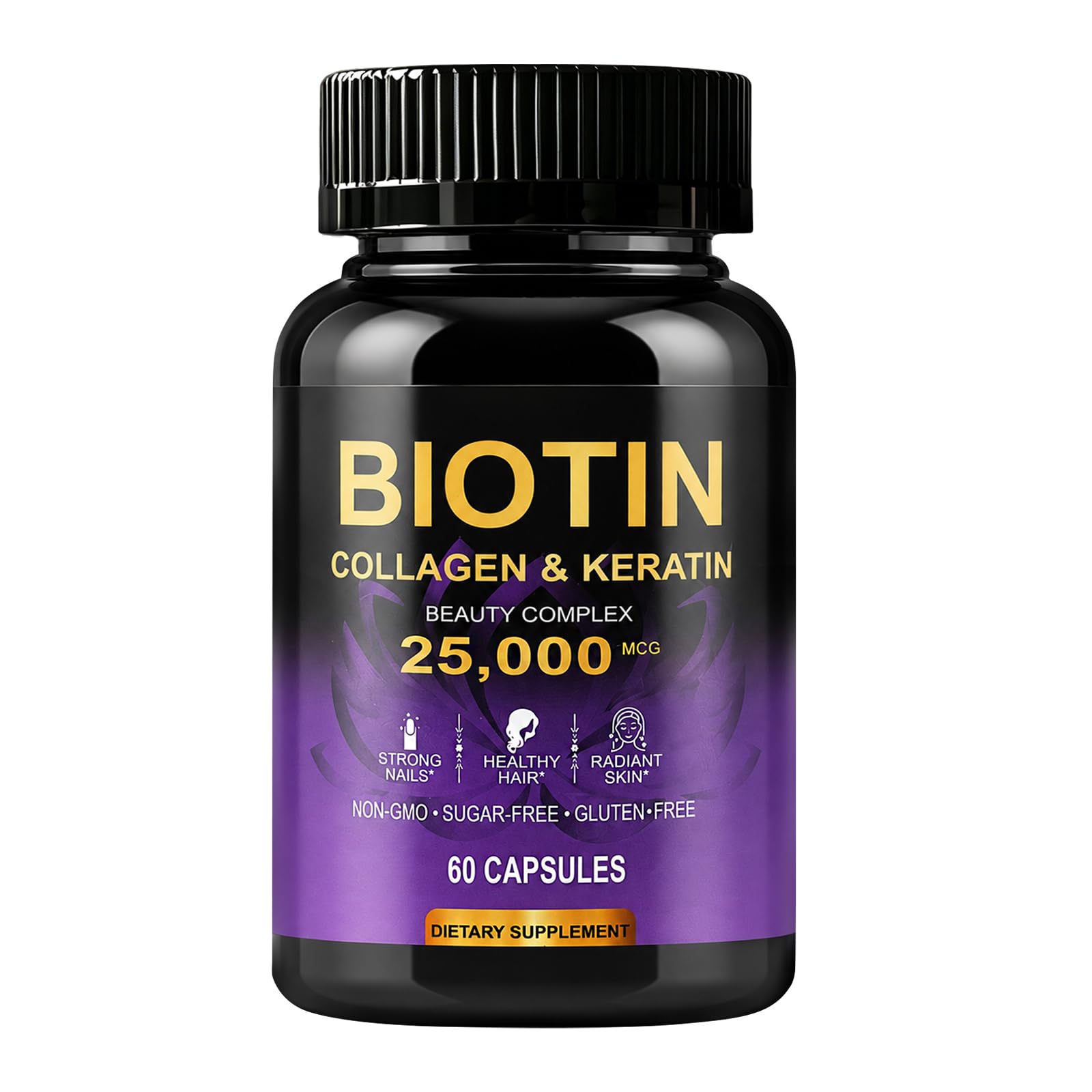KEGECOL Hair Skin & Nails Vitamins with Biotin 25000mcg – Hair Growth Support with Collagen, Keratin, Hyaluronic Acid & B-Complex (B1 B2 B3 B6 B7) – Third Party Tested – Women & Men – 60 Capsules