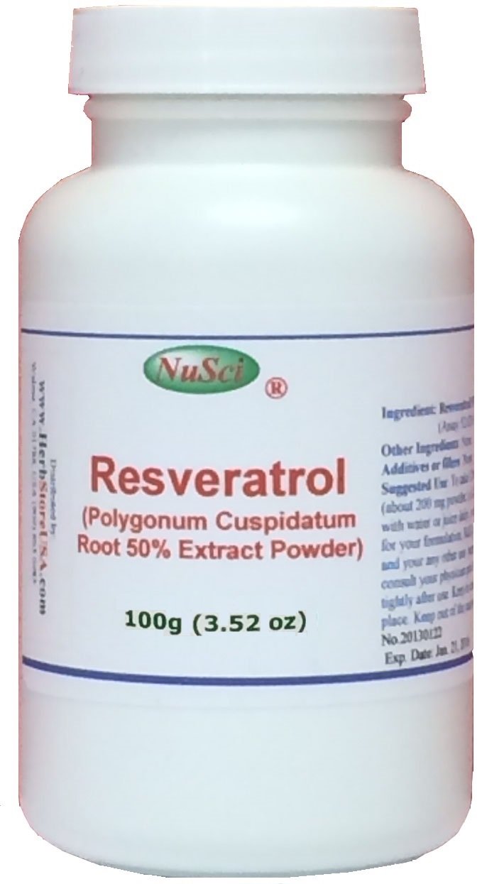 NuSci Resveratrol Powder, Standardized 50% Extracted from Polygonum Cuspidatum Root, 3.53 oz