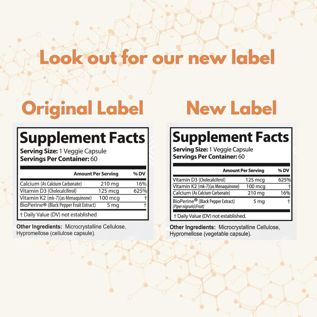 Valleywave Labs Vitamin D3 K2 Capsules 60 Capsules