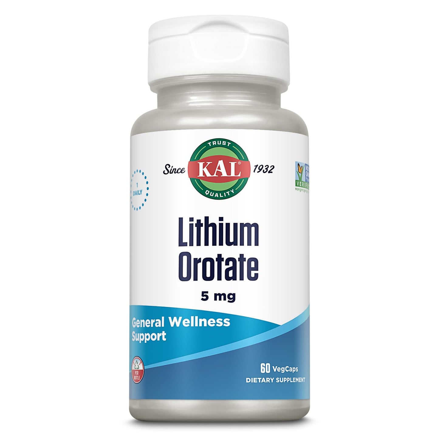 KAL Lithium Orotate 5mg Capsule, 60 Count