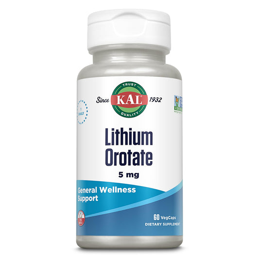 KAL Lithium Orotate 5mg Capsule, 60 Count