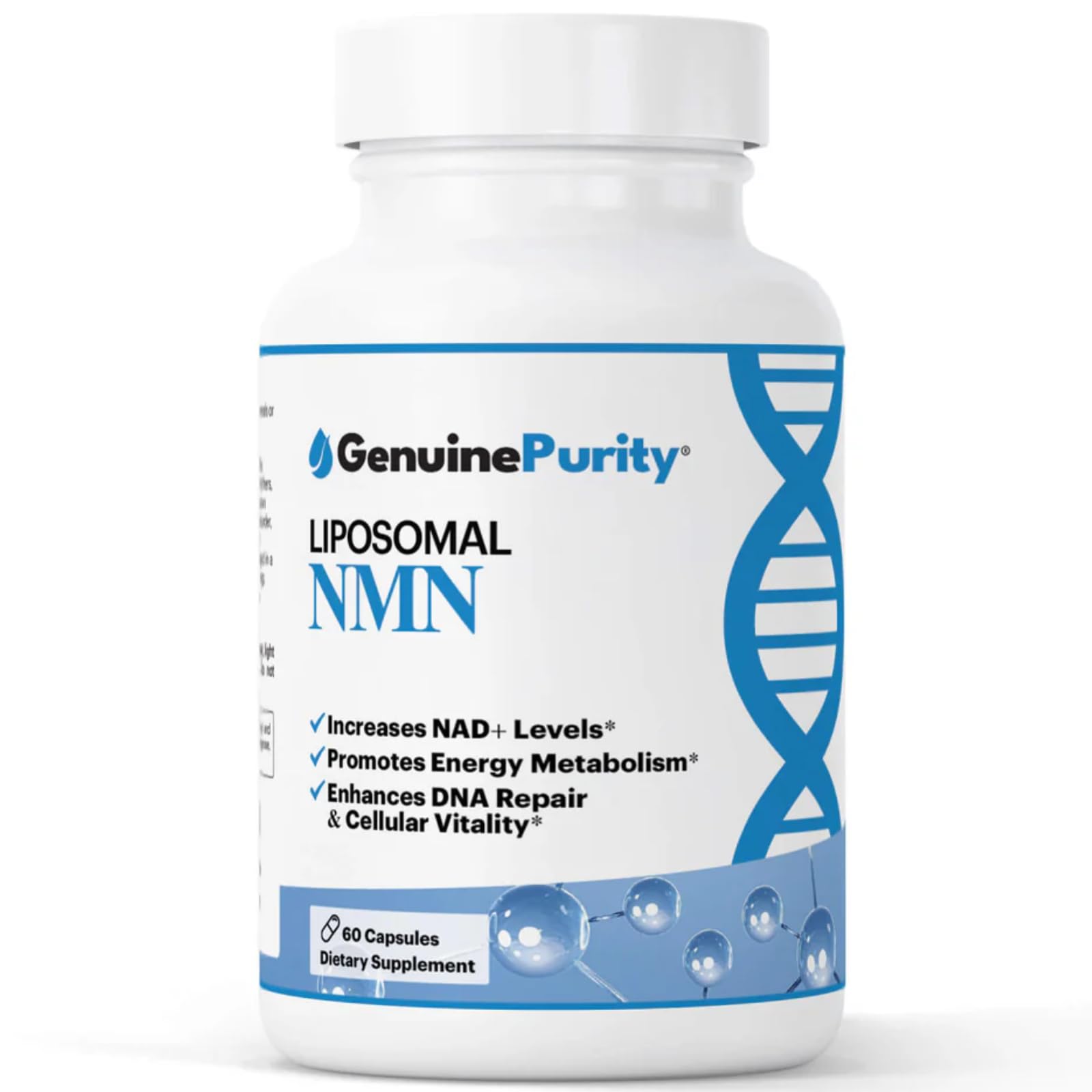 GenuinePurity 250mg Liposomal NMN Supplement Capsule, 60 Vegan Capsules