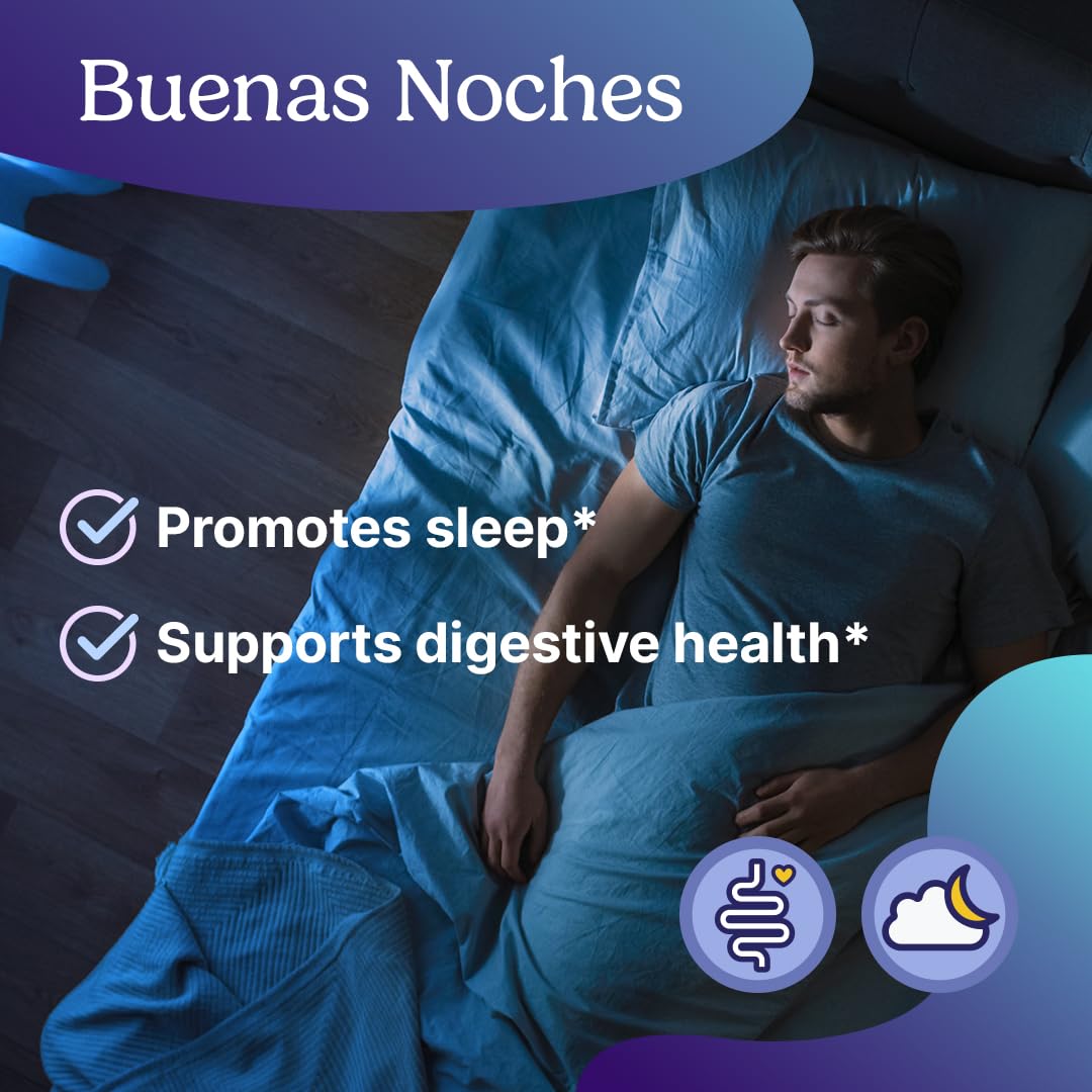 Santo Remedio Buenas Noches Sleep Support with Zylaria, Melatonin & DE111 Probiotics – Digestive & Nighttime Support, 60 Capsules