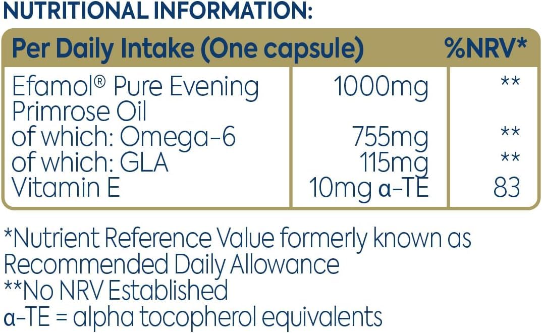 Efamol Evening Primrose Oil 1000mg Capsules 1 Count