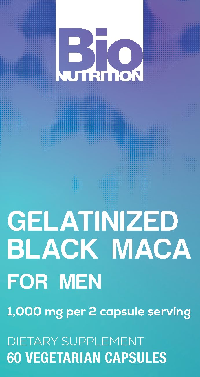 Bio Nutrition Gelatinized Black Maca, 500 mg Per Capsule, 60 Vegetarian Capsules
