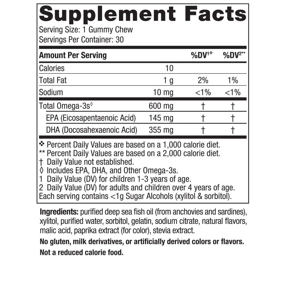 Nordic Naturals Zero Sugar Children’s DHA Gummy Chews - 30 Gummies